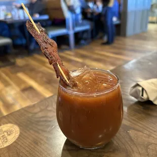 Bloody Mary with candied bacon