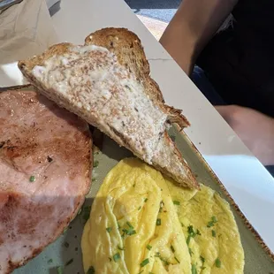 Egg ham and bread