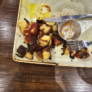 Burnt breakfast potatoes