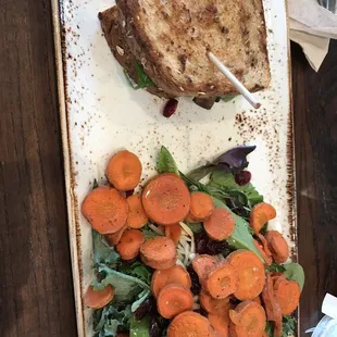 Veggie sandwich and Superfood Kale salad