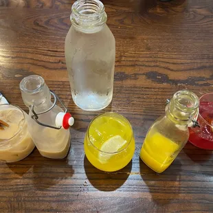 Brunch Cocktails--Left to right:  Cinnamon Toast Cereal Milk, Morning Glory and Pomegranate Sunrise.