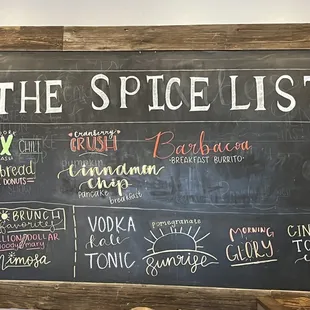 Specials board. Donut holes &amp; Green Chili Pork Hash are amazing