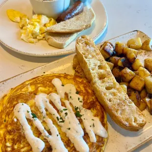 One of the kids meals above. I ordered their Smoked Salmon &amp; Veggie Frittata w/potatoes. Service is always friendly here.