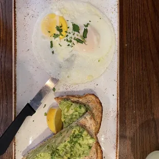 Avocado toast with eggs