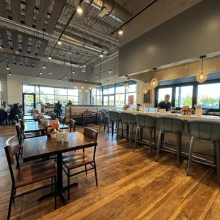 Bar and regular seating.