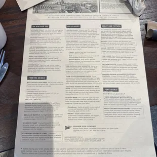 Big menu with lots of options.