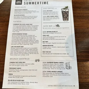 Summertime Menu