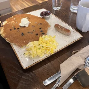 Blueberry pancake combo