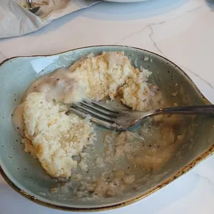 Biscuits an Gravy... It was good until it wasn&apos;t !! As u can tell I only ate half of it because the rest of the Biscuit was hard