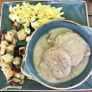 Biscuits and Turkey Sausage Gravy with Eggs