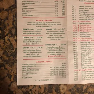 menu