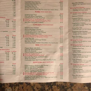 menu