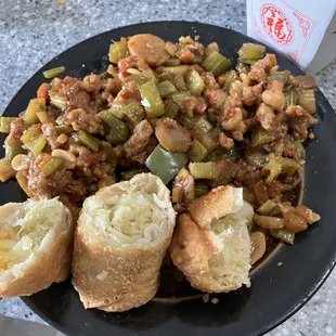 All that vegetables with little to no shrimp.