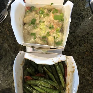 BBQ Pork with String Bean and  Prawn with Lobster Sauce