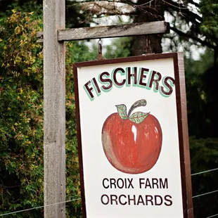 a sign for the orchard