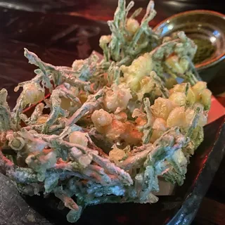 Green Beans Fritters w/ Curry Sansho Salt