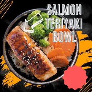 Grilled salmon over rice