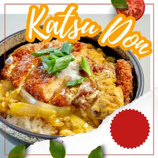 Fried chicken, egg, rice
