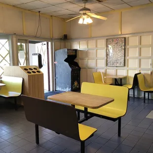 the inside of a restaurant