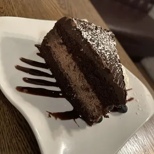 the side of Chocolate Souffle Cake