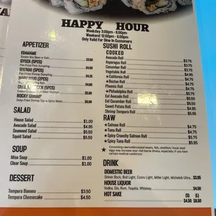 Happy Hour Menu July 2022