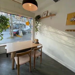 A cute window table with natural lighting for photos