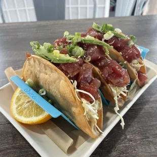 Ahi Poke Tacos