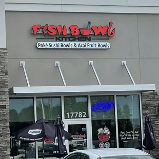 the front of the restaurant