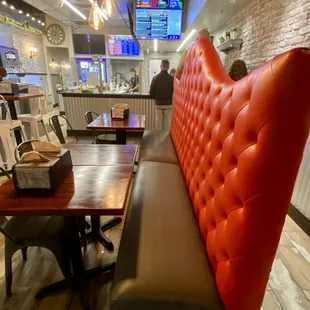 Interior with bench seating