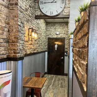 Nicely designed hall to the restroom