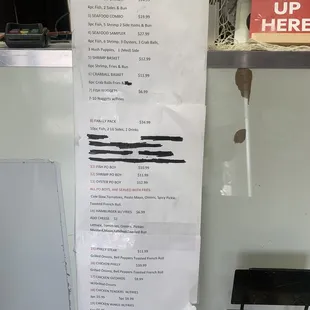 The newly revised menu 7/14/21