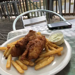 Good portioned Fish and chips