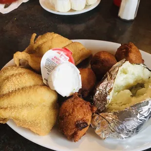Catfish fillet dinner