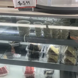 Desserts and Cole slaw display.
