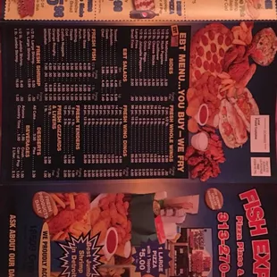 the menu and prices of the restaurant