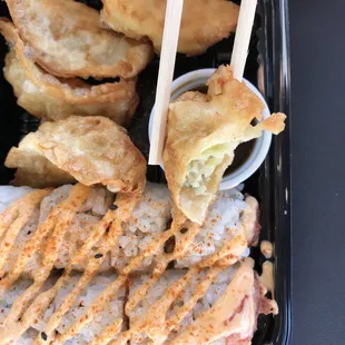 Gyoza +spicy ahi