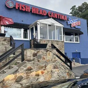 Front of business with limited parking but it's very eye catching