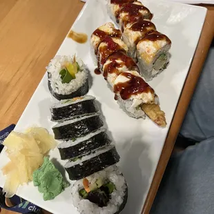 a plate of sushi