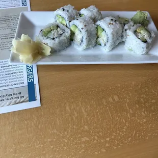 Crab California rolls with wasabi