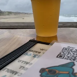 Local blonde draft on the pier.