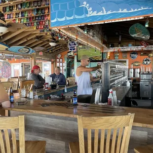 Looking into the bar