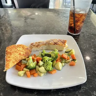 Halibut and veggies
