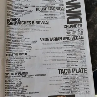 menu