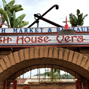 the entrance to the restaurant