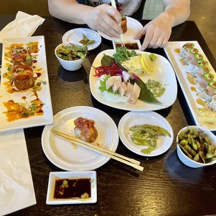 The tuna tostada app on the left was better than I ever imagined it would be!