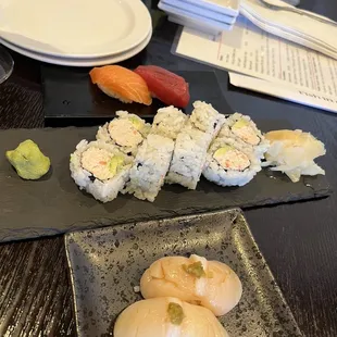 Jumbo Scallops (Hotate) California Cut Roll Salmon Tuna