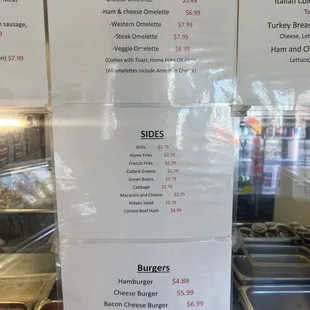 a menu for a restaurant