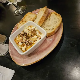 Baked Feta w/Honey &amp; Walnuts