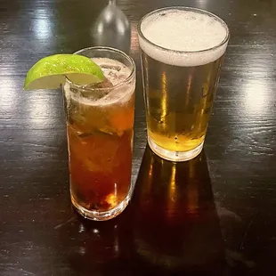 L to R:  Cocktail (?), Beer (?)