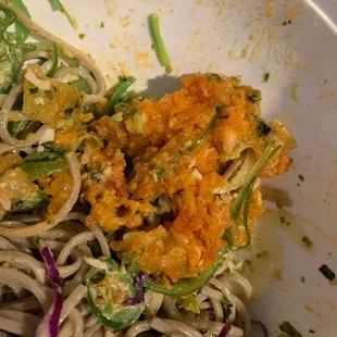 The smoosh ball of salmon and tuna =\